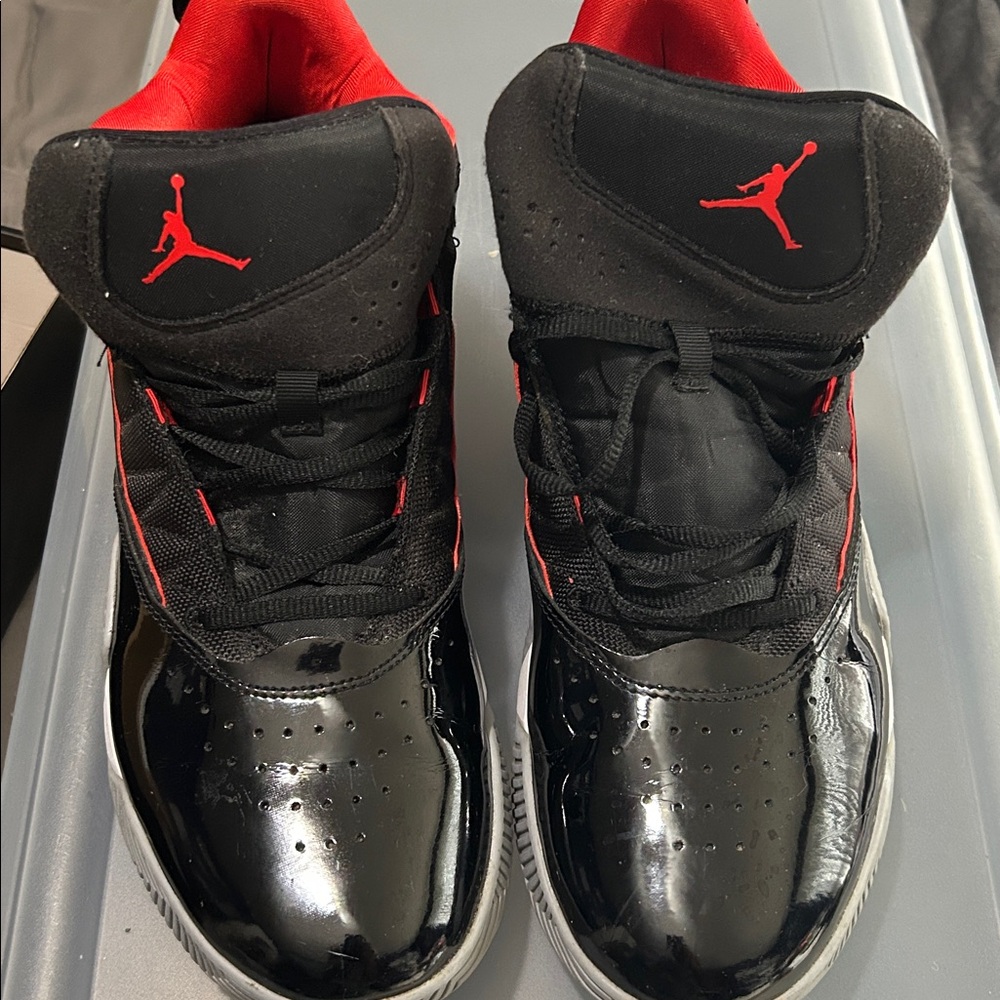 Black and Red Air Jordan Sneakers
